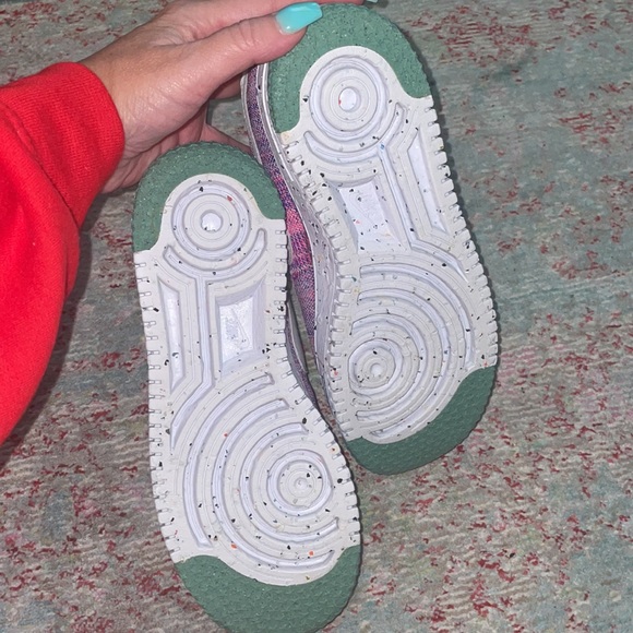 Nike Women's Air Force 1 Crater Flyknit Fuchsia Glow/Wht-Pink Blast - Size 8.5 - Picture 4 of 10